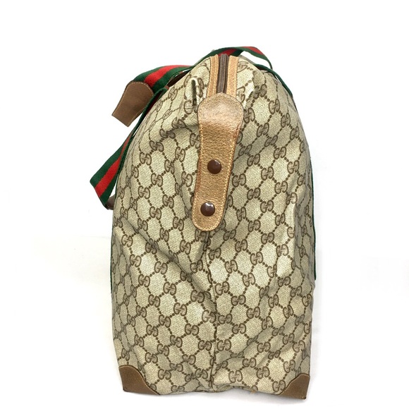 Authentic Gucci XL Tote/ travel bag brown monogram coated canvas with leather - Picture 12 of 15